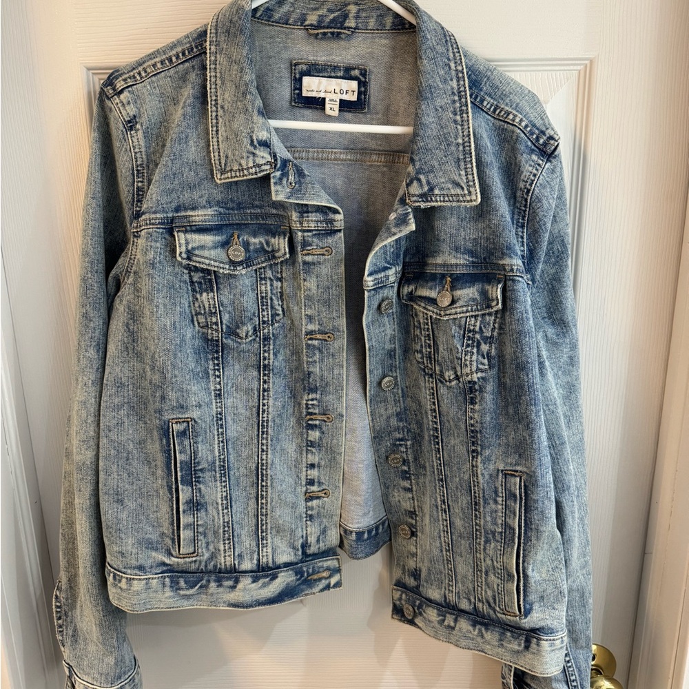 LOFT Light Wash Blue Denim Jean Jacket